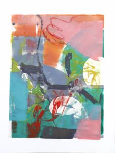 Threads of Pink IX, Claudia Mengel, work on paper, monotype