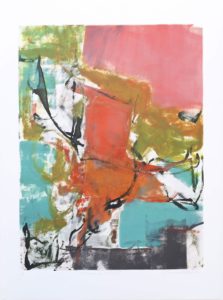 Threads of Pink IV, Claudia Mengel, work on paper, monotype