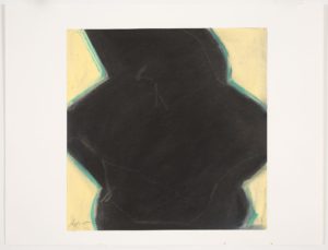 Black Drawings Series: Black to Blue to You, Geoffrey Moss, mixed media, work on paper, blue pastel, dry pigments, waxes on paper