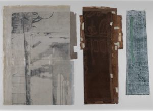 Eugene Brodsky, "W4 F2," ink on silk; framed