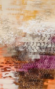 Laura Fayer, "This Land," acrylic, japanese paper on paper