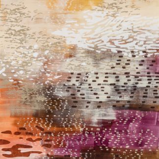 Laura Fayer, "This Land," acrylic, japanese paper on paper