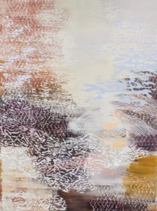Laura Fayer, "On Higher Ground," acrylic, Japanese paper on canvas