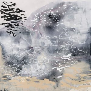 Laura Fayer, "A New Frontier," acrylic and Japanese paper on canvas
