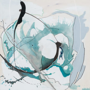 Laura Moretz, "Swift as the Wind," acrylic, enamel, pastel, marker, charcoal on raw canvas