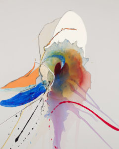 Laura Moretz, "Distilled and Dissolving," acrylic, pastel, enamel, marker on canvas