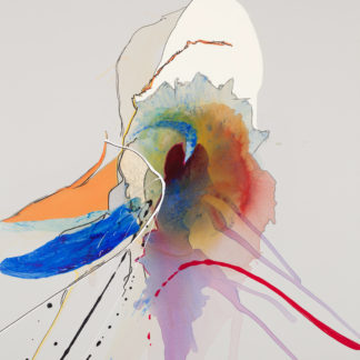 Laura Moretz, "Distilled and Dissolving," acrylic, pastel, enamel, marker on canvas