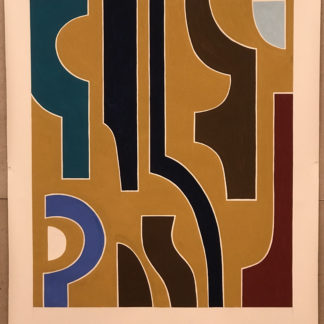 Vertical Geometric Composition in Raw Sienna I