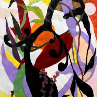 James Greco, "Life Never Ends 2," acrylic paint on laminated brown paper