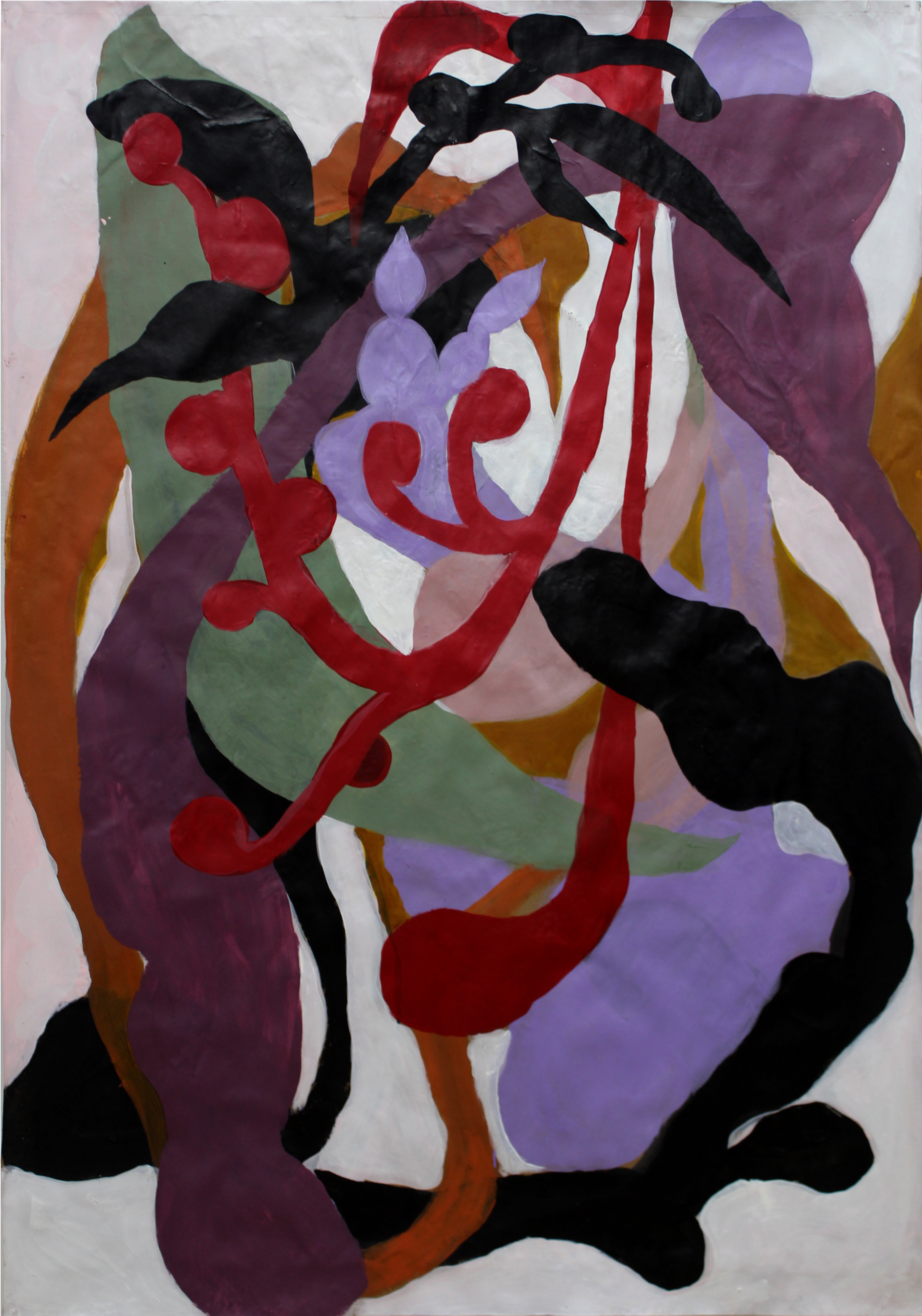 James Greco, "Life Never Ends 4," acrylic paint on laminated brown paper
