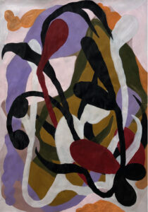 James Greco, "Life Never Ends 5," acrylic paint on laminated brown paper