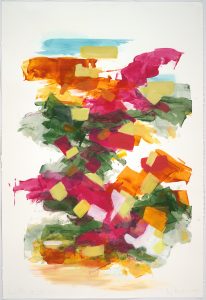 Liz Dexheimer, "Linear Flow III - J.T.," synthetic polymer on paper