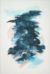 Liz Dexheimer, "Linear Flow II," synthetic polymer on paper