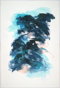 Liz Dexheimer, "Linear Flow I," synthetic polymer on paper
