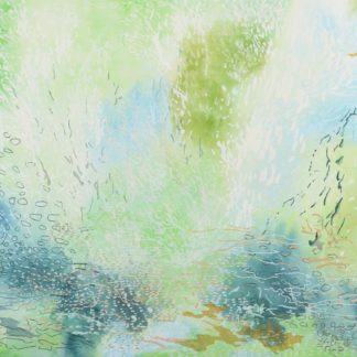 acrylic, rice paper on canvas