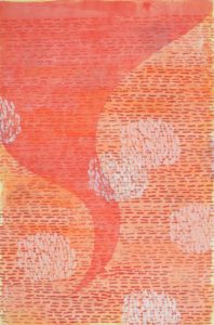 Laura Fayer, "Capricorn 42," acrylic, rice paper on paper