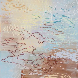 Laura Fayer, "Almost Earth," acrylic and Japanese paper on canvas