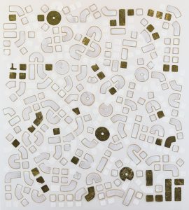 Paul Michael Graves, "Drawing 13.09.2021," enamel, gold leaf on drafting film