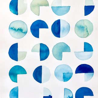 Bastienne Schmidt, "Blue Geometry 3," polymer paint on paper