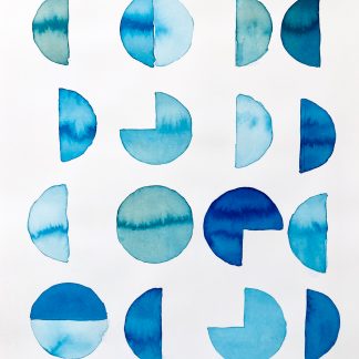 Bastienne Schmidt, "Blue Geometry," watercolor on paper