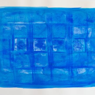 Bastienne Schmidt, "Blue Grids," polymer paint on paper