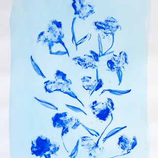 Bastienne Schmidt, "Blue Flower Typology 9," polymer paint on paper