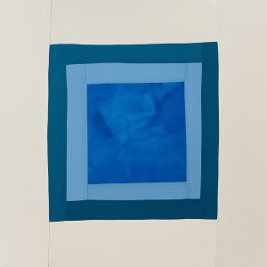 Bastienne Schmidt, "Untitled 55, Colored Grids," sewn, pigmented cotton canvas stretched over canvas