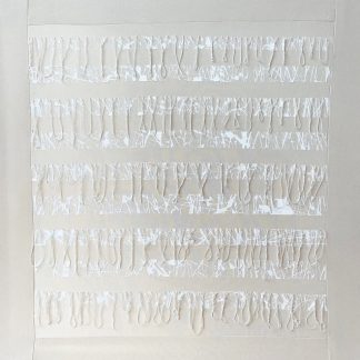 Bastienne Schmidt, "Untitled 48, White Grids," sewn, pigmented cotton, stretched over canvas