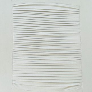 Bastienne Schmidt, "Untitled 49, White Grids," sewn, cotton, stretched over canvas
