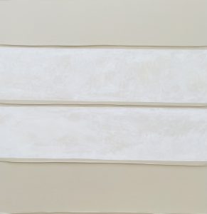 Bastienne Schmidt, "Untitled 45, White Grids," sewn, pigmented cotton, stretched over canvas