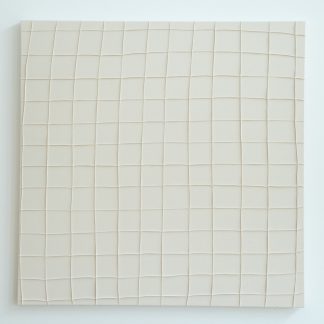 Bastienne Schmidt, "Untitled 24, White Grids," sewn, cotton, stretched over canvas