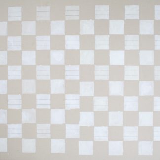 Bastienne Schmidt, "Untitled 20, White Grids," sewn, painted cotton, stretched over canvas