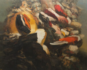 Dana Saulnier, "Silent Reading," oil on linen