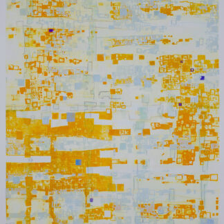Ann Conrad, "Kerr Effect II," intaglio and relief prints with hand coloring