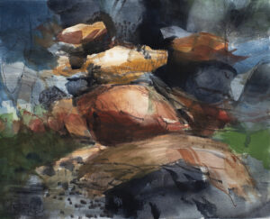 Dana Saulnier, "Watercolor (52121)," watercolor, mixed media