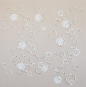 Bastienne Schmidt, "Circles and Loops," polymer paint, polymer clay on canvas