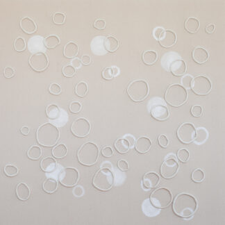 Bastienne Schmidt, "Circles and Loops," polymer paint, polymer clay on canvas