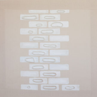 Bastienne Schmidt, "Bricks and Loops," polymer paint, polymer clay on duck cotton canvas