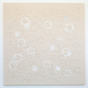 Bastienne Schmidt, "Circles and Loops," polymer paint, polymer clay on canvas