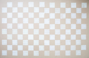 Bastienne Schmidt, "Checker Grids," polymer paint, pencil on duck cotton canvas