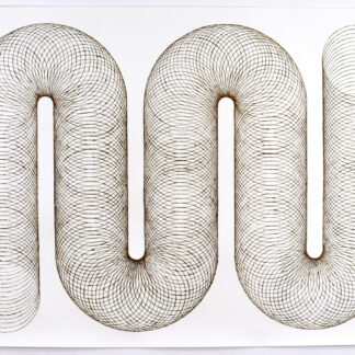 Katrine Hildebrandt, "Tunnel," hand burnt lines on paper