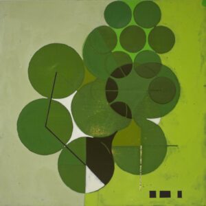 Jeanette Fintz, "Green Mother #4," acrylic on wood panel