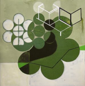 Jeanette Fintz, "Green Mother #3," acrylic on wood panel