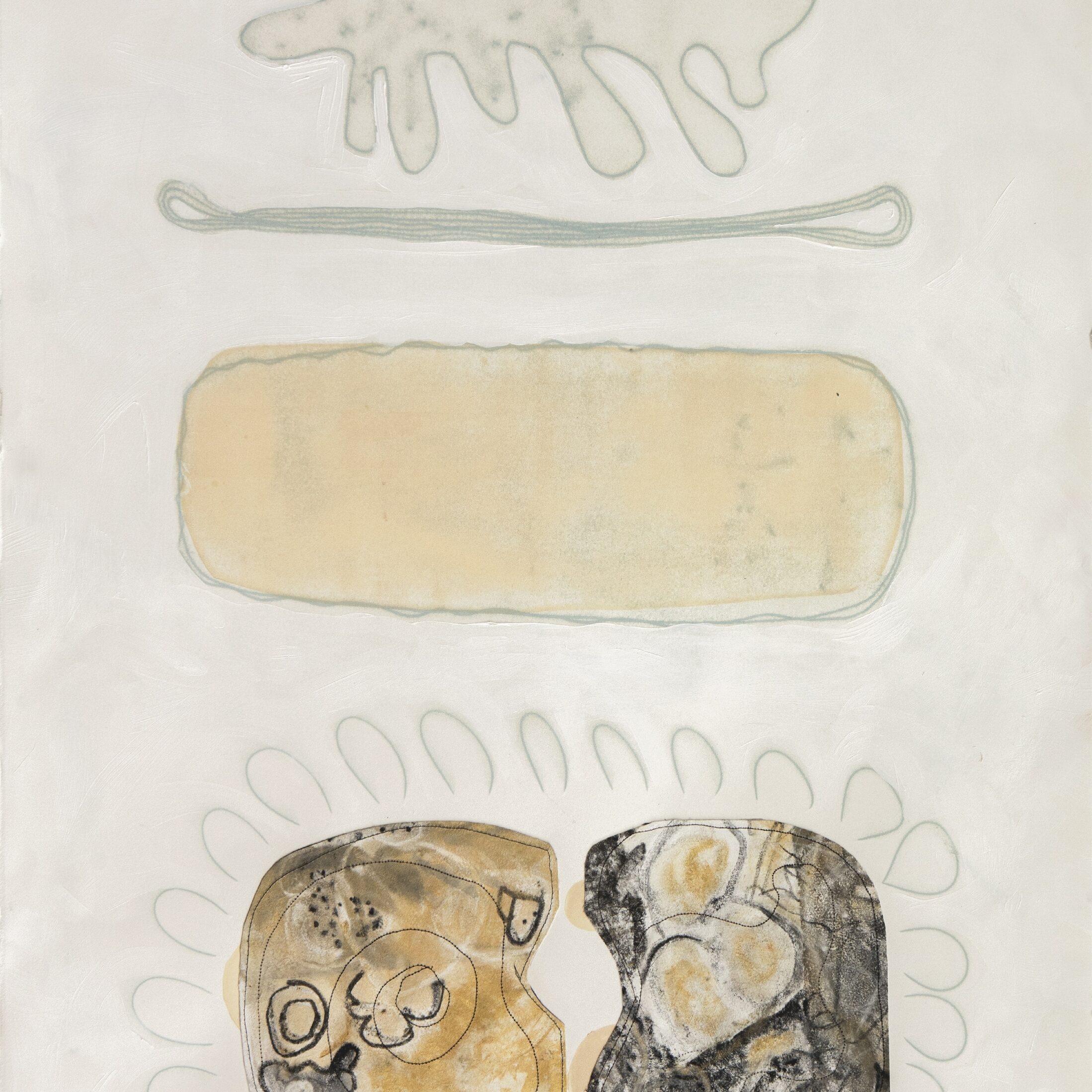 Mary Manning, "Libra," mixed media, monoprint, encaustic on paper