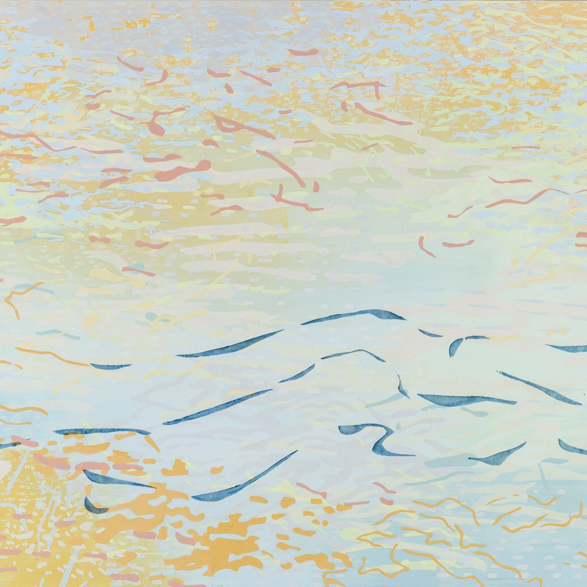 Laura Fayer, "A Clear Radiance," acrylic, Japanese paper on canvas