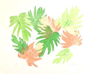 Heather Sandifer, "Philodendron Patchwork, Cat. 117," mixed media on vellum paper