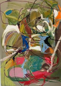 Claudia Mengel, "Indulgence I," ink and pastel monotype