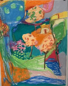 Claudia Mengel, "Sunday Drive," pastel and paint on paper