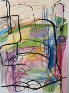Claudia Mengel, "Millers Pond I," pastel and ink on paper