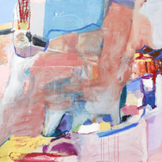 Claudia Mengel, "Summar Vacation," tissue paper, oil stick, mixed media on paper